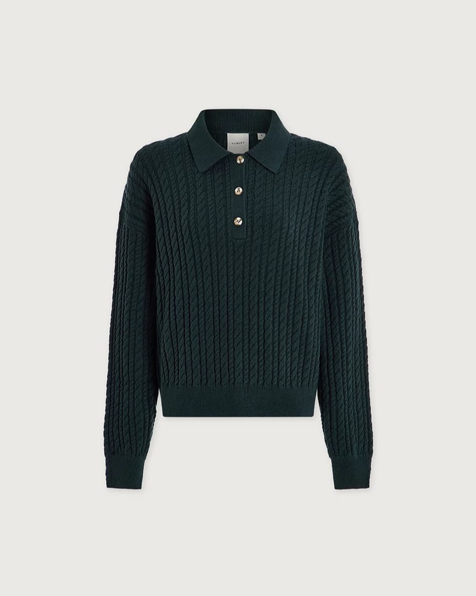 Varley Dottie Polo Knit Sweater Ponderosa Pine