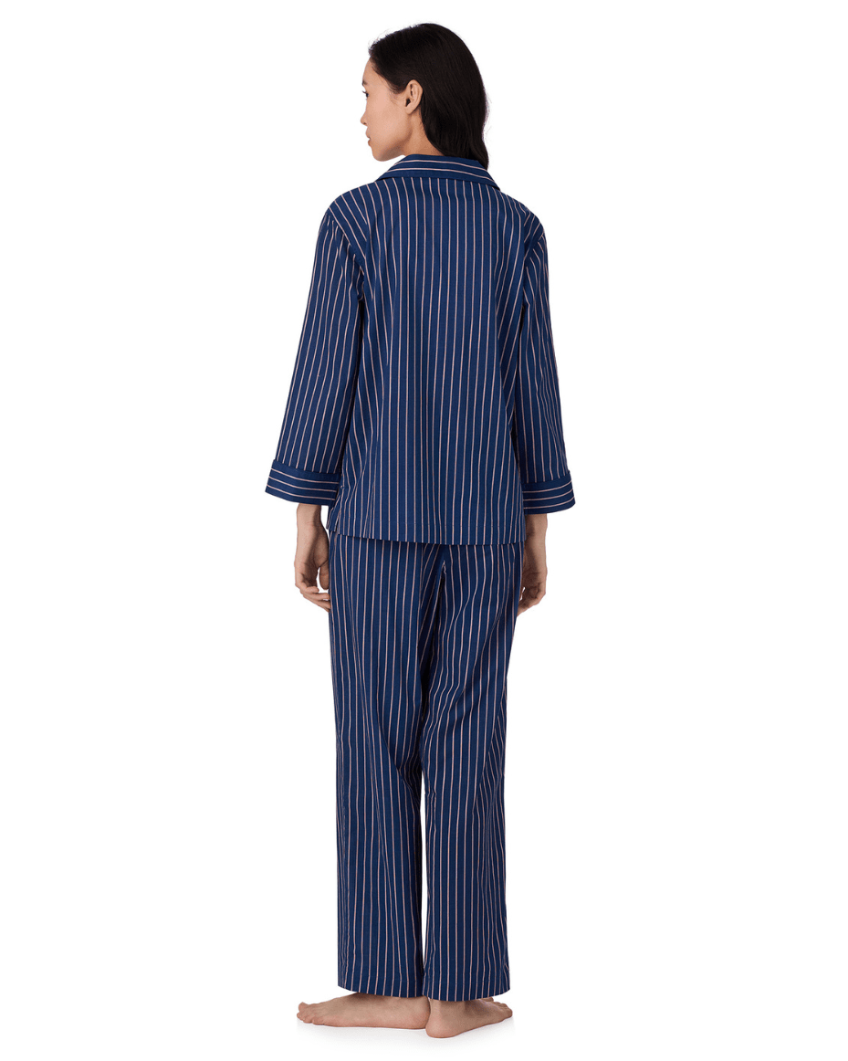 Ralph Lauren 3/4 Sleeve Notch Collar Ankle Pant PJ Set - RALPH LAUREN - Luxe Leopard