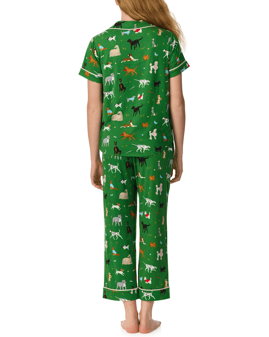 Kate Spade Short Sleeved Notch Cropped PJ Set - KATE SPADE - Luxe Leopard