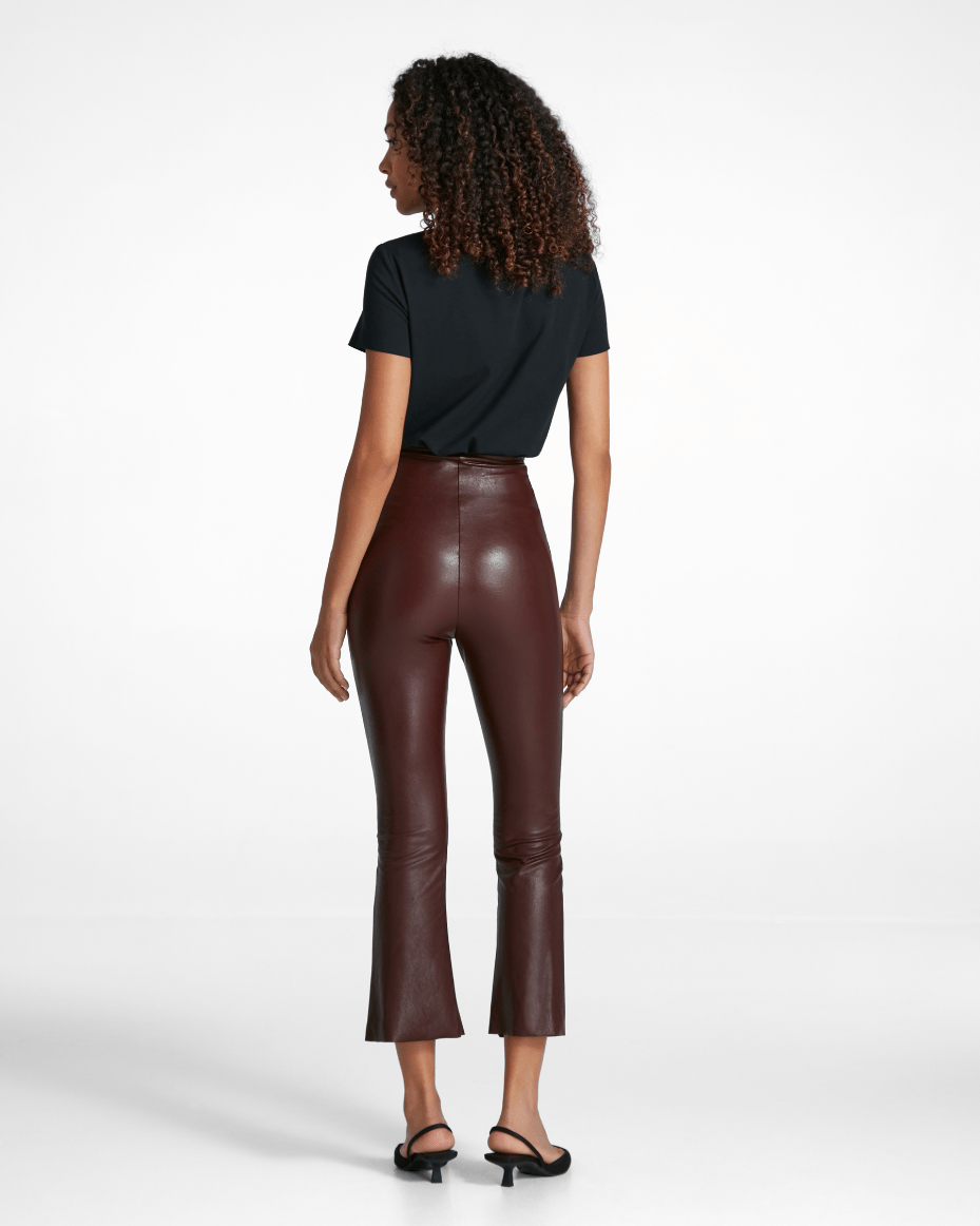 Commando Faux Leather Cropped Flare - COMMANDO - Luxe Leopard
