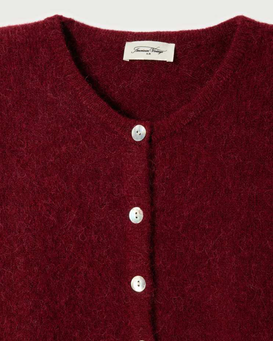 American Vintage Vitow Cardigan Cherry Melange