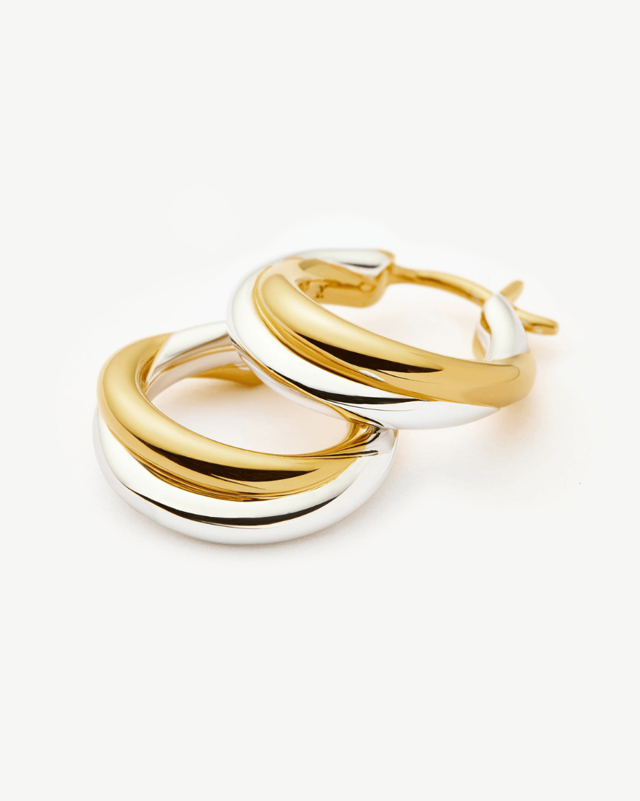 Missoma Lucy Williams Silver & Gold Entwine Small Hoop Earrings