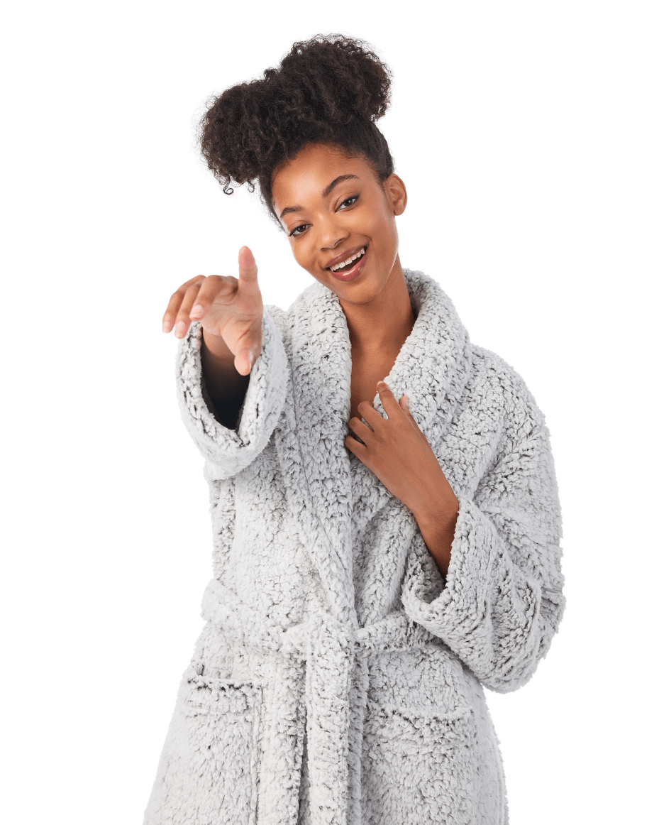 Long bathrobe with hood hotsell