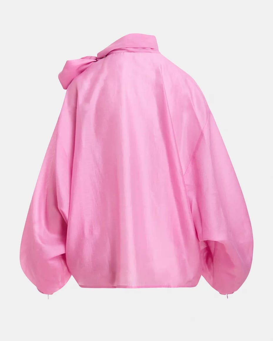 Essentiel Antwerp Karismatic Pussy Bow Tie Top Millenial Pink