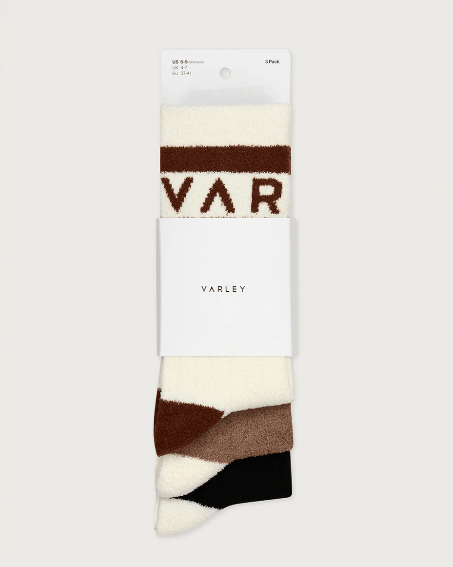 Varley Spencer Sock 3 Pack Egret/Chanterelle/Black - VARLEY - Luxe Leopard