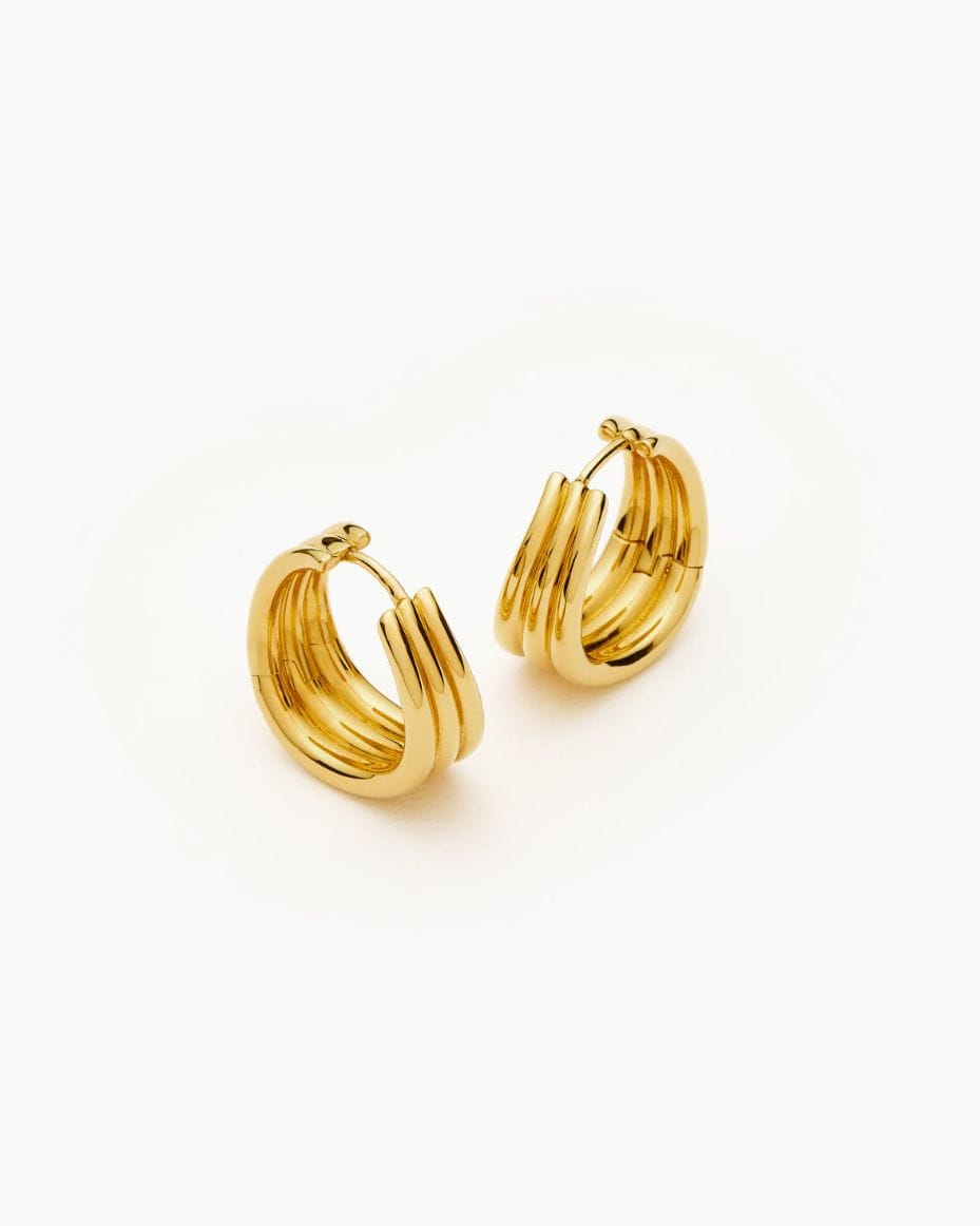 Missoma Gold Savi Triple Ridge Hoop Earrings - MISSOMA - Luxe Leopard