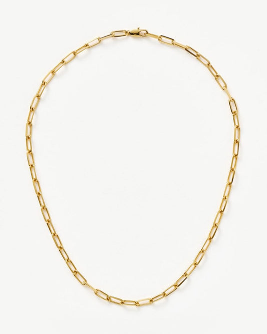 Missoma Classic Mini Gold Short Paperclip Chain Necklace