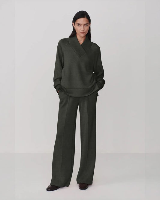 Varley Macie Zip Hem Sweat Olive Marl - VARLEY - Luxe Leopard