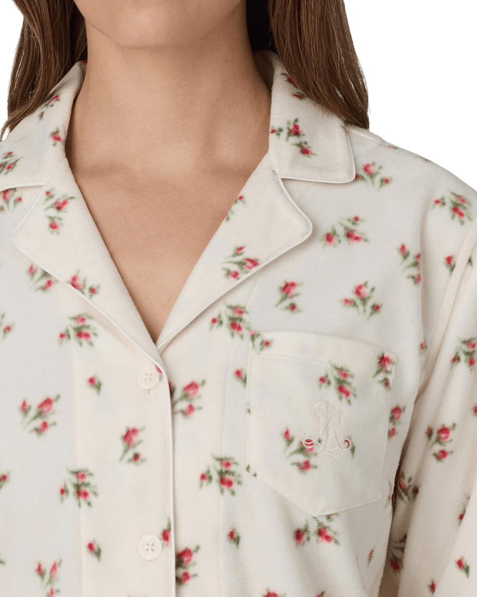 Lauren Ralph Lauren Long Pj Set in Cream Floral