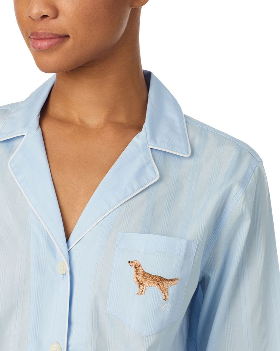 Lauren Ralph Lauren Long Sleeved Notch Collar Boxer PJ Set - RALPH LAUREN - Luxe Leopard