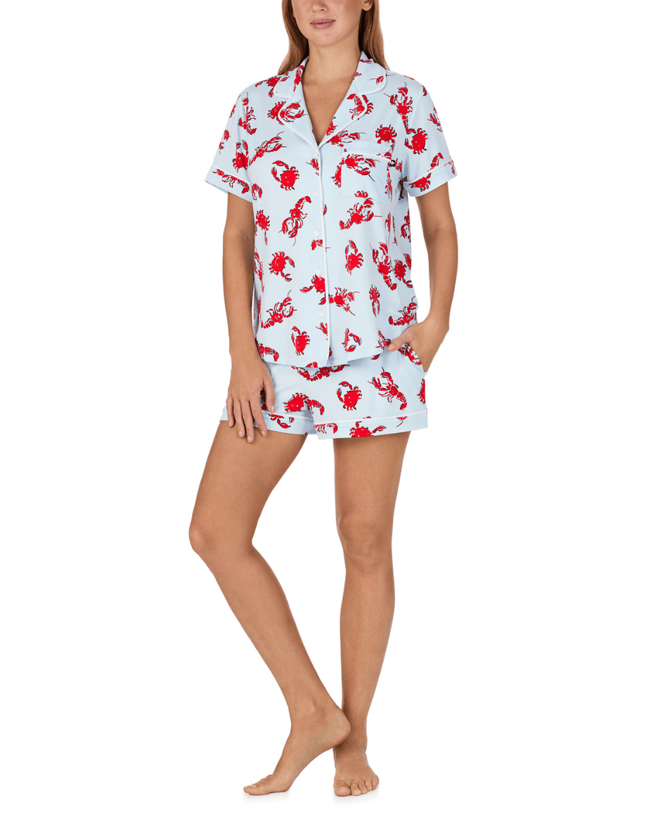 Kate Spade Short Sleeved Notch Short Pj Set - KATE SPADE - Luxe Leopard