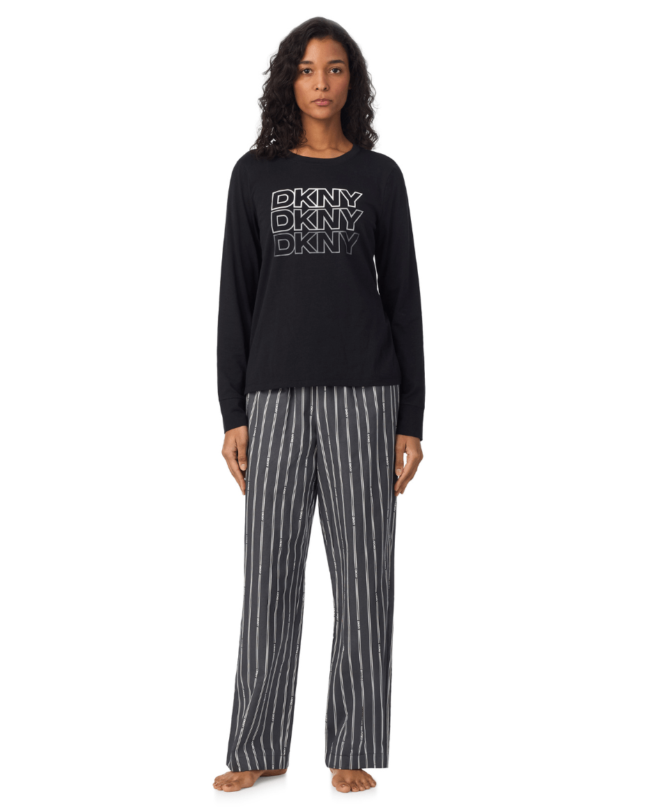 DKNY Long Sleeve & Pant Sleep Set - DKNY - Luxe Leopard