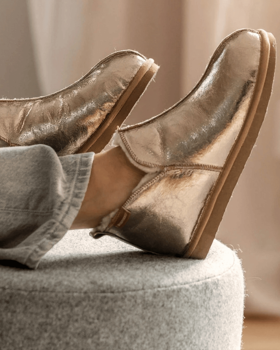 Shepherd of Sweden Annie Slippers in Gold