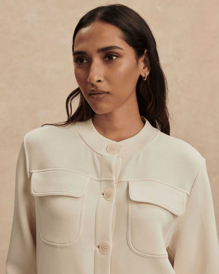 Varley Hartwell Button Through Sweat - VARLEY - Luxe Leopard