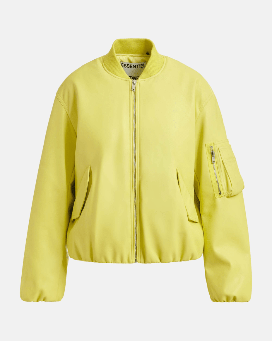 Essentiel Antwerp Jug Faux Leather Bomber - Luxe Leopard