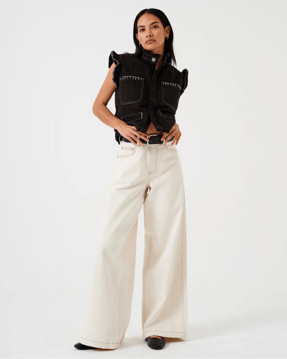 Seventy + Mochi Bay Jean in Ecru - SEVENTY + MOCHI - Luxe Leopard