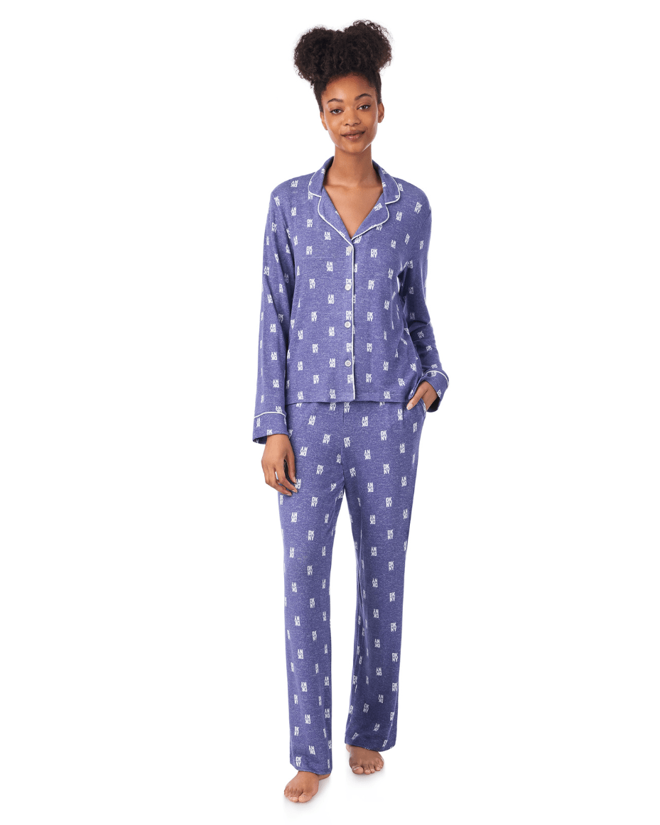 DKNY Notch Collar Top and Pant Sleep Set