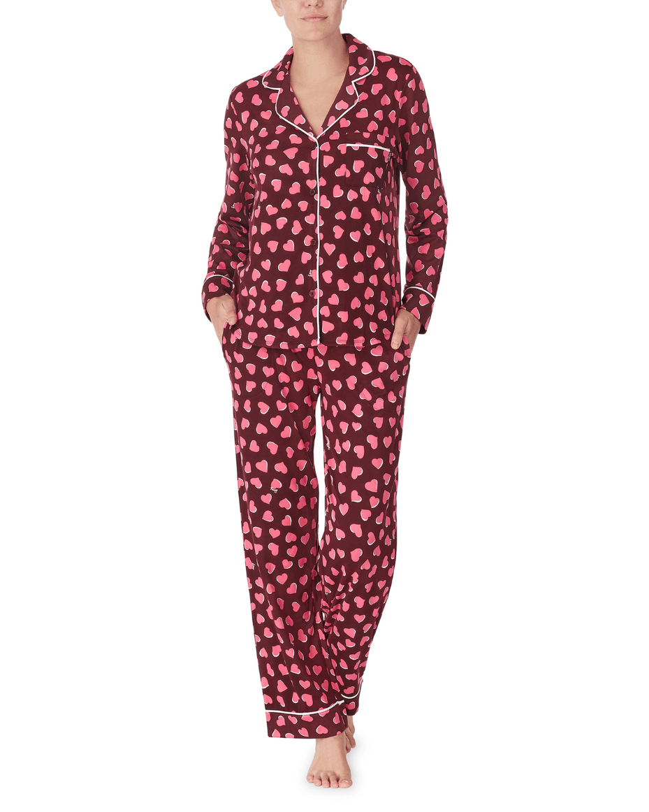 DKNY Jersey Notch Collar Pajama Set - Luxe Leopard