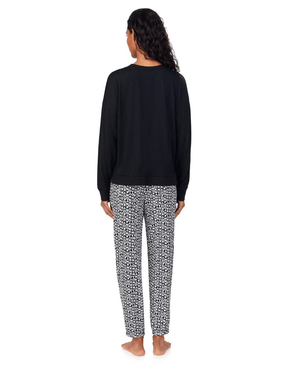 DKNY Long Sleeve Top & Jogger Set - DKNY - Luxe Leopard