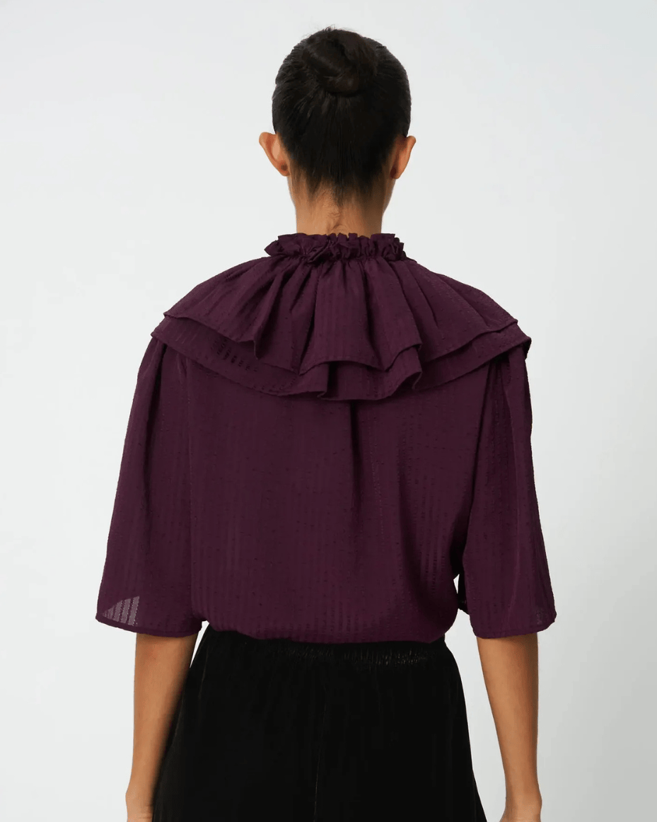 Stella Nova Frill Top in Beetroot