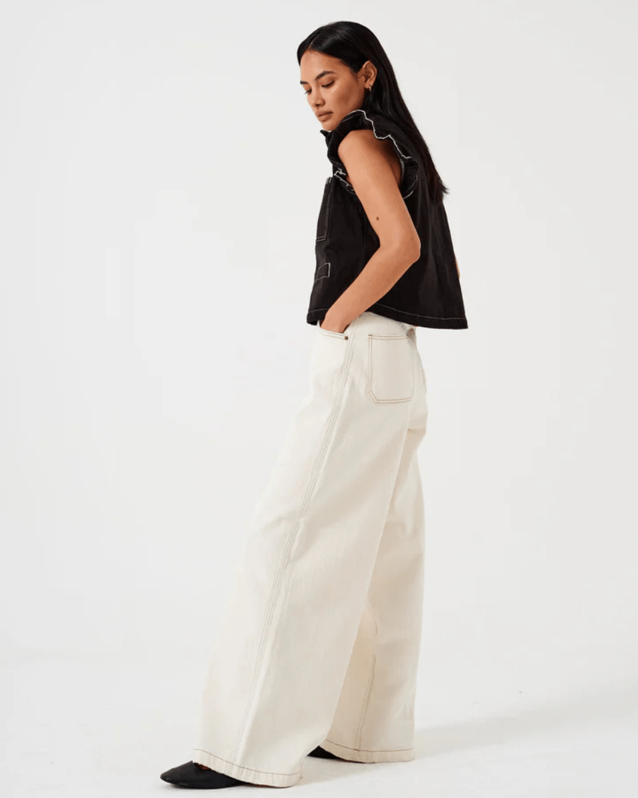 Seventy + Mochi Bay Jean in Ecru - SEVENTY + MOCHI - Luxe Leopard