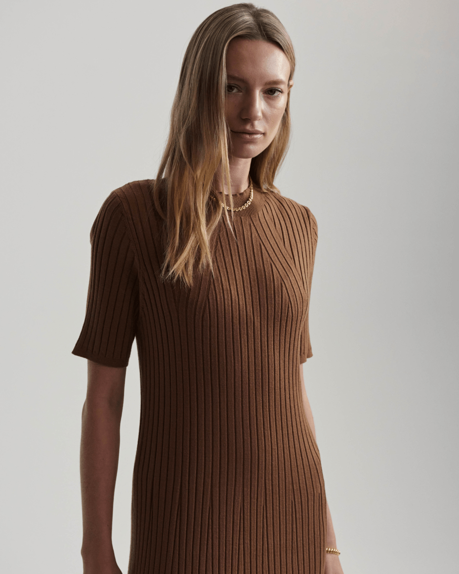 Varley Maeve Rib Knit Midi Dress