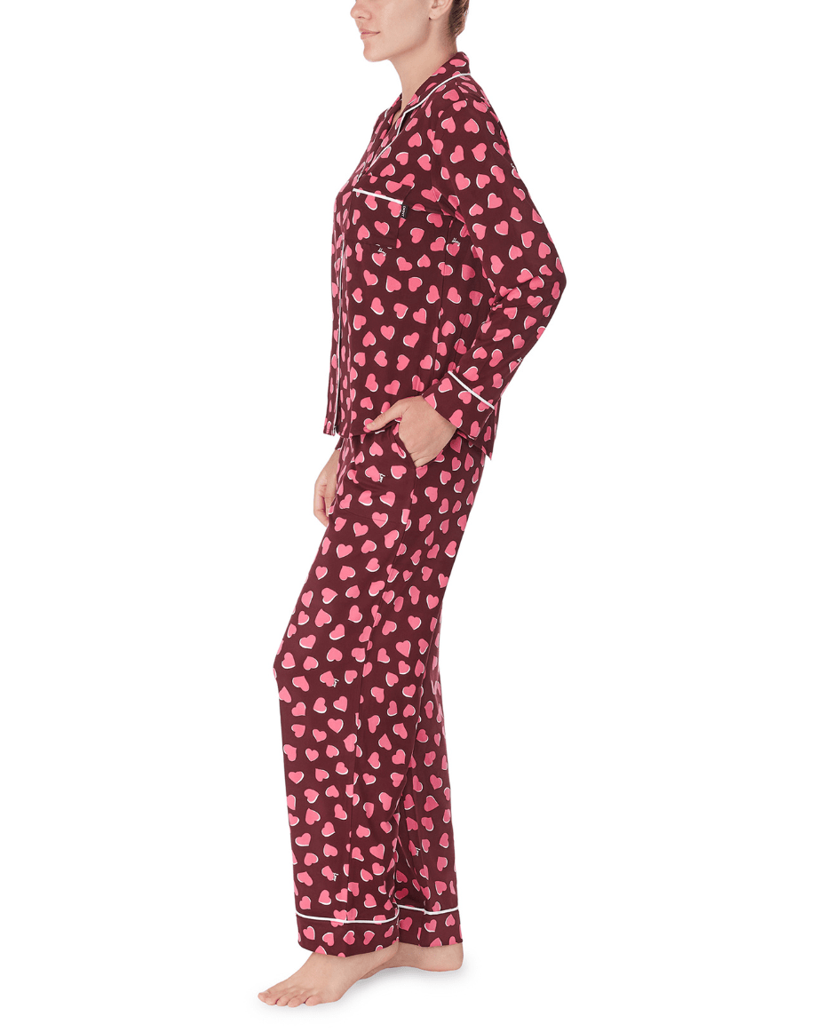 DKNY Jersey Notch Collar Pajama Set - Luxe Leopard
