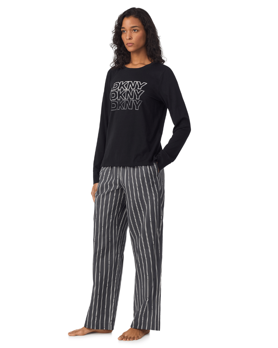 DKNY Long Sleeve & Pant Sleep Set - DKNY - Luxe Leopard