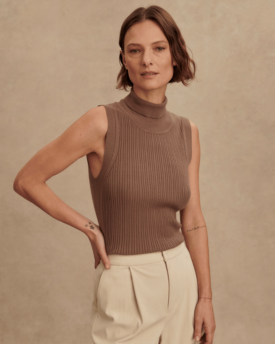 Varley Anastasia Rib Knit Tank - VARLEY - Luxe Leopard