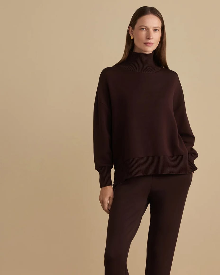 Varley Barker High Neck Sweat Coffee Bean