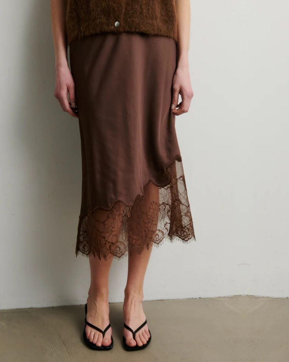 Second Female Willa Lace Midi Skirt - SECOND FEMALE - Luxe Leopard