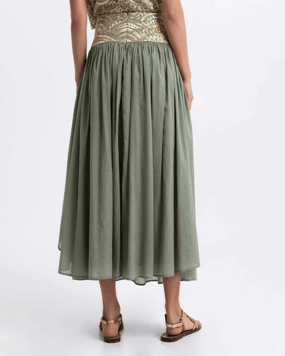 Milla Greek Archaic Kori New Triangle Long Skirt - GREEK ARCHAIC - Luxe Leopard