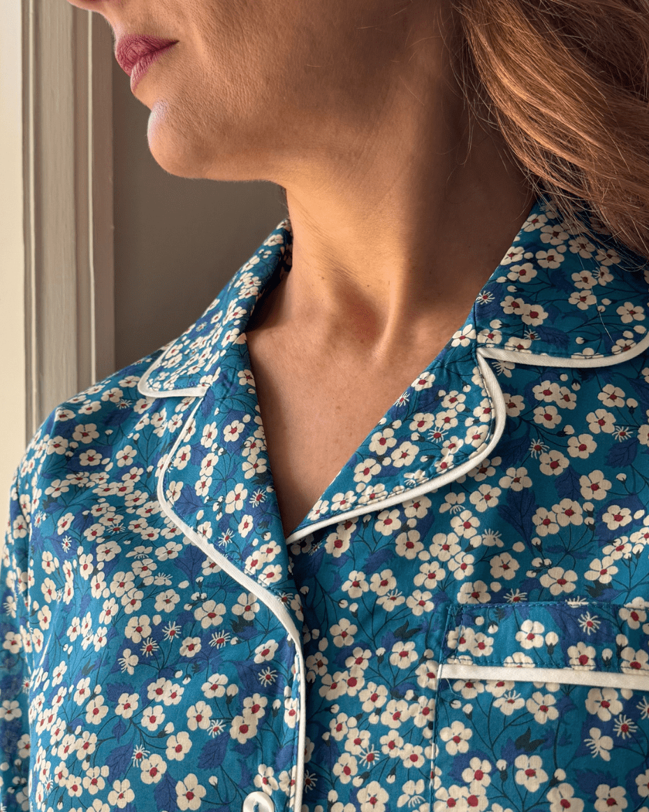 Liberty Fabric Pyjamas Teal Mitsi - LIBERTY - Luxe Leopard