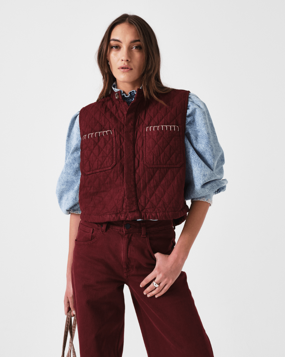 Seventy + Mochi Quilted Pablo Vest - SEVENTY + MOCHI - Luxe Leopard