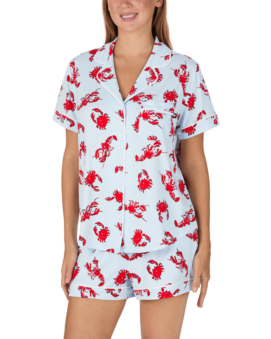 Kate Spade Short Sleeved Notch Short Pj Set - KATE SPADE - Luxe Leopard