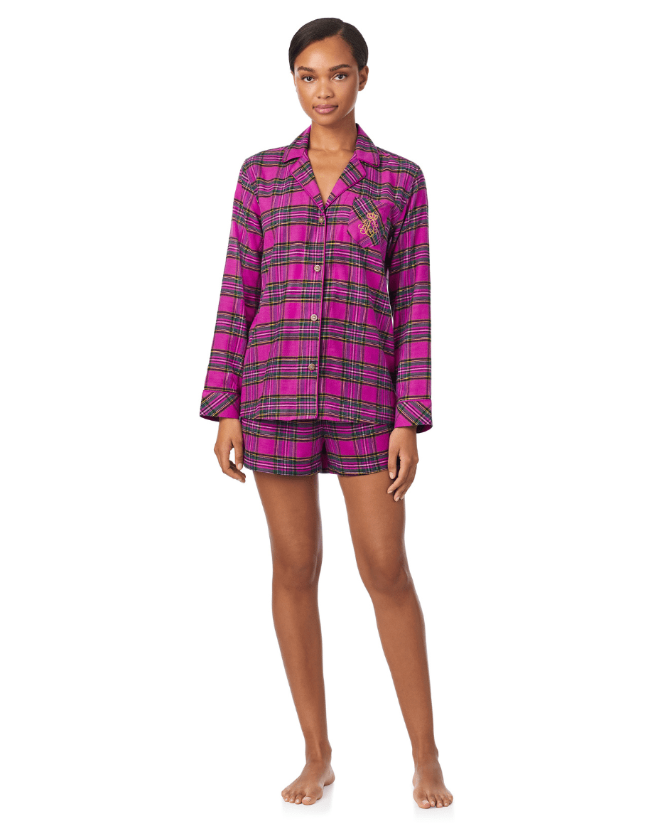 Ralph Lauren Long Sleep Notch Collar Boxer PJ Set - RALPH LAUREN - Luxe Leopard