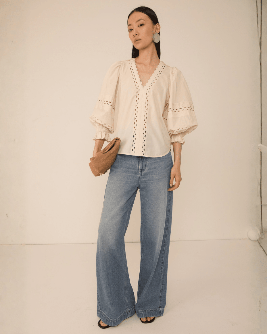 Vivere Arlette Pintuck Blouse - VIVERE - Luxe Leopard