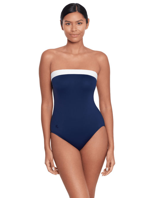 Ralph Lauren Bel Air Bandeau Swimsuit - Luxe Leopard