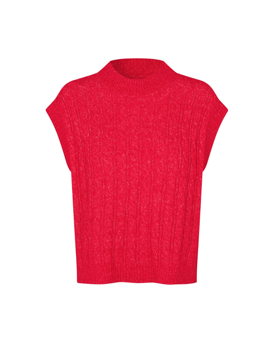 Lollys Laundry Finn Knit Vest SL in Red