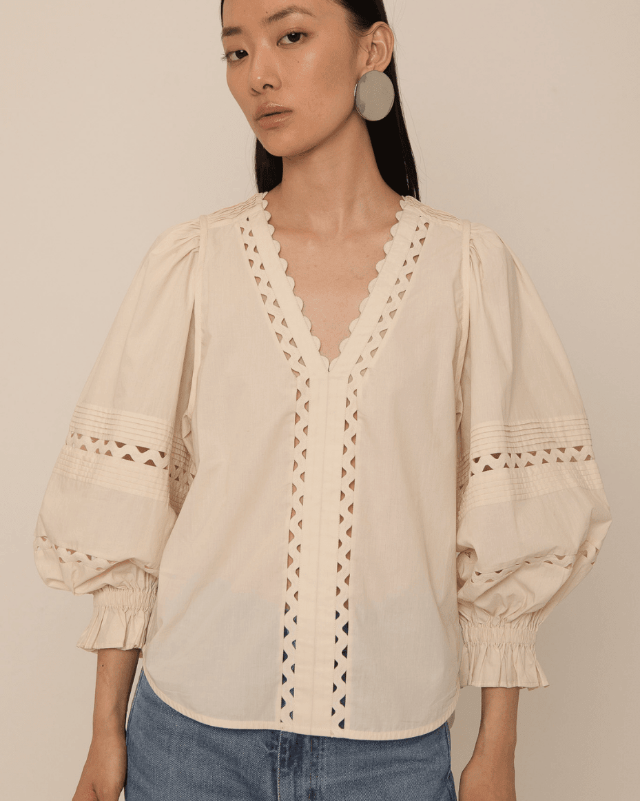 Vivere Arlette Pintuck Blouse - VIVERE - Luxe Leopard