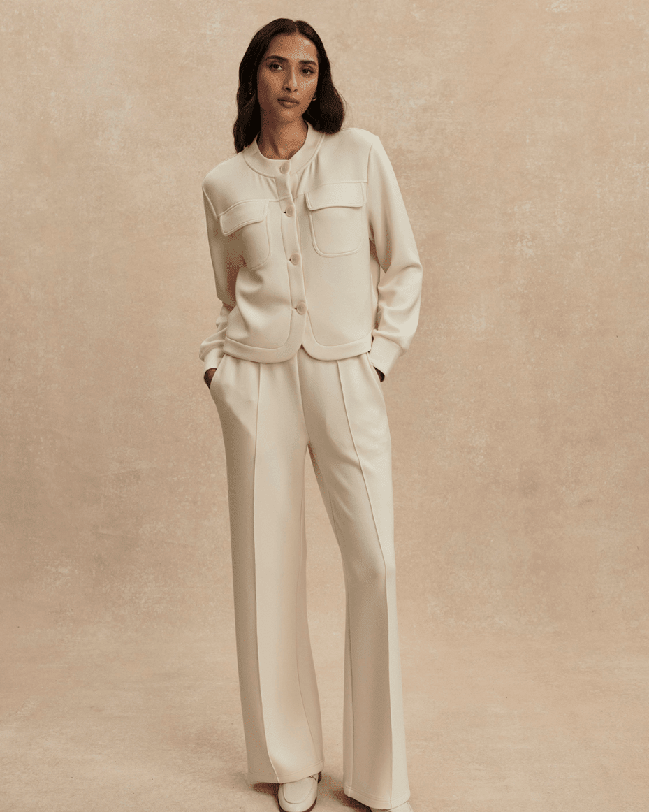 Varley Hartwell Button Through Sweat - VARLEY - Luxe Leopard