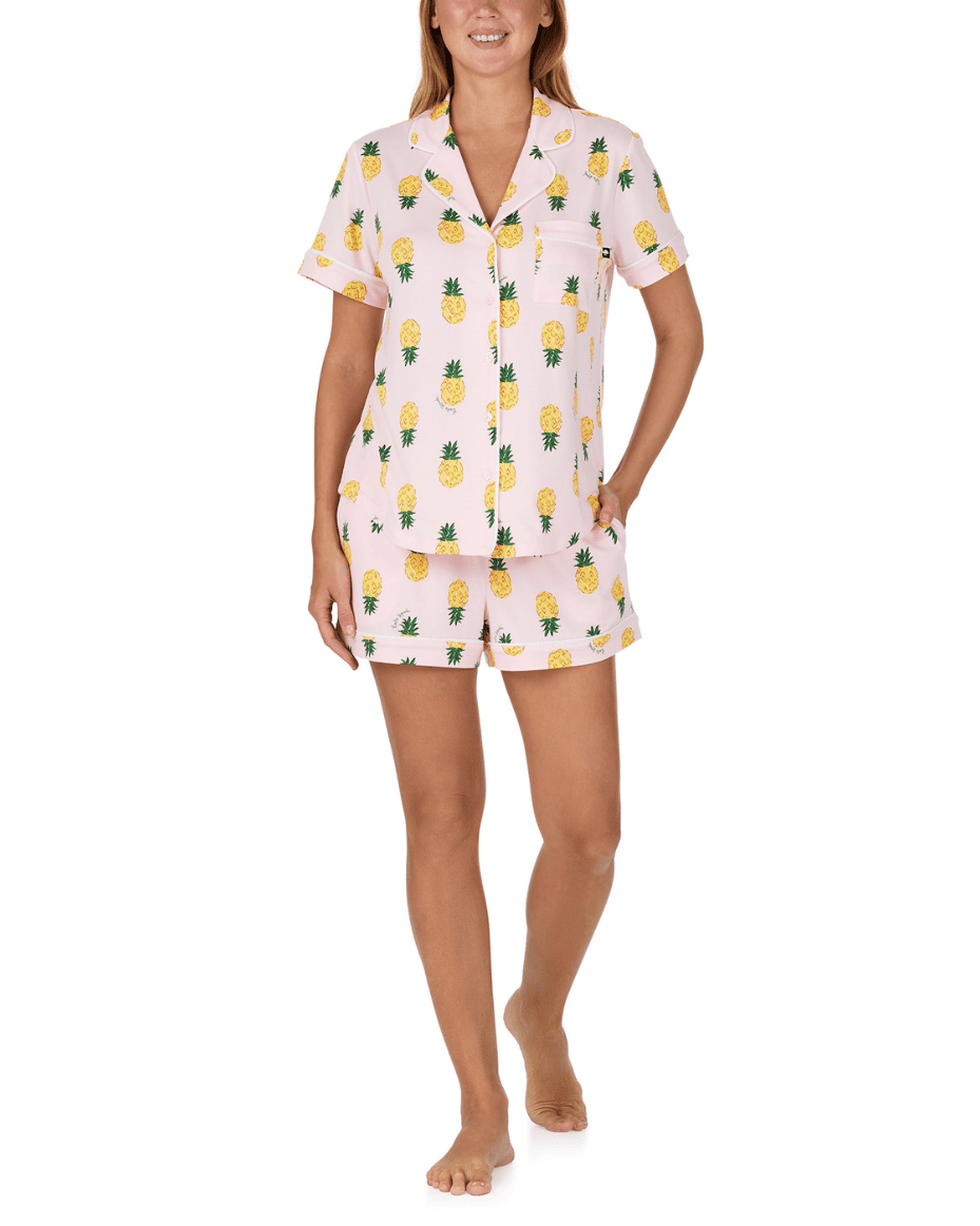 Kate Spade Short Sleeved Notch Short Pj Set - KATE SPADE - Luxe Leopard