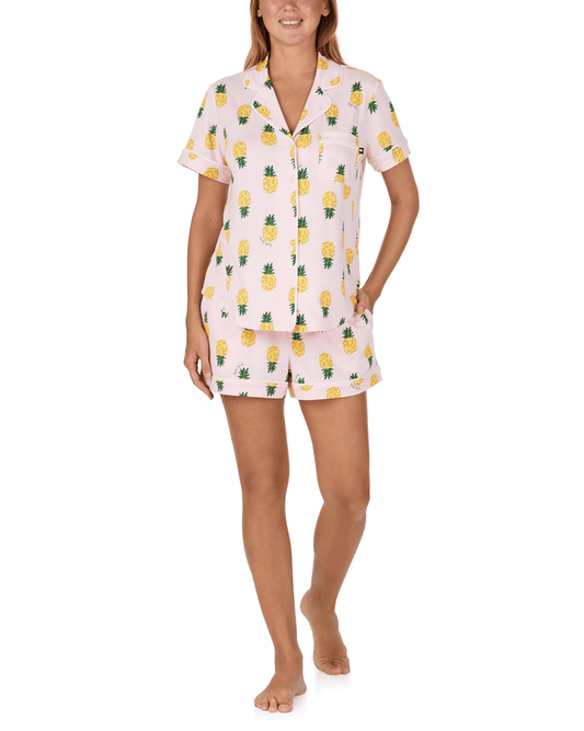 Kate Spade Short Sleeved Notch Short Pj Set - KATE SPADE - Luxe Leopard
