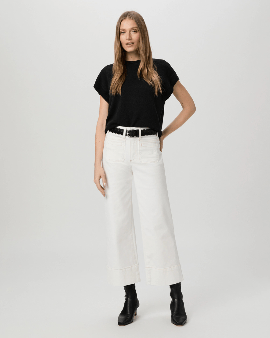 Paige Anessa Wide Leg Jean - Toasted Ecru - PAIGE - Luxe Leopard