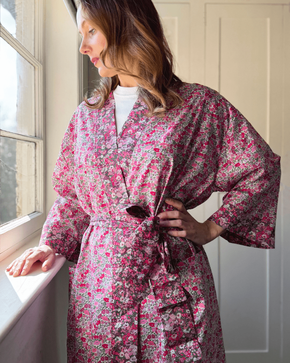 Liberty Fabric Kimono Poppy Forest Pink - LIBERTY - Luxe Leopard