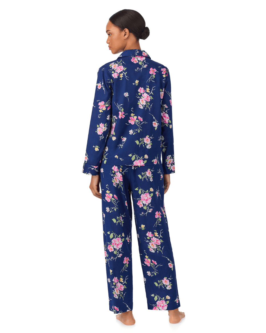 Lauren Ralph Lauren Long Sleeved Notch Collar Ankle Pant Pj Set - RALPH LAUREN - Luxe Leopard