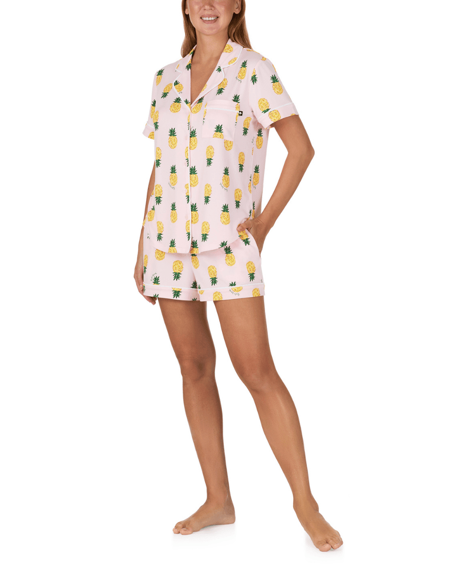 Kate Spade Short Sleeved Notch Short Pj Set - KATE SPADE - Luxe Leopard