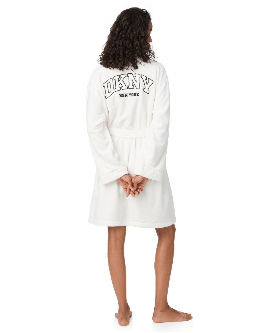 DKNY Long Sleeve Short Robe - DKNY - Luxe Leopard