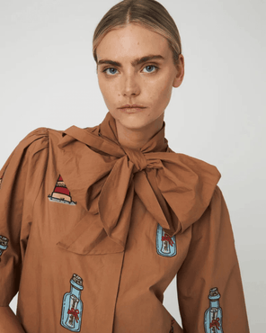 Stella Nova - Embroidered Bow Shirt - STELLA NOVA - Luxe Leopard
