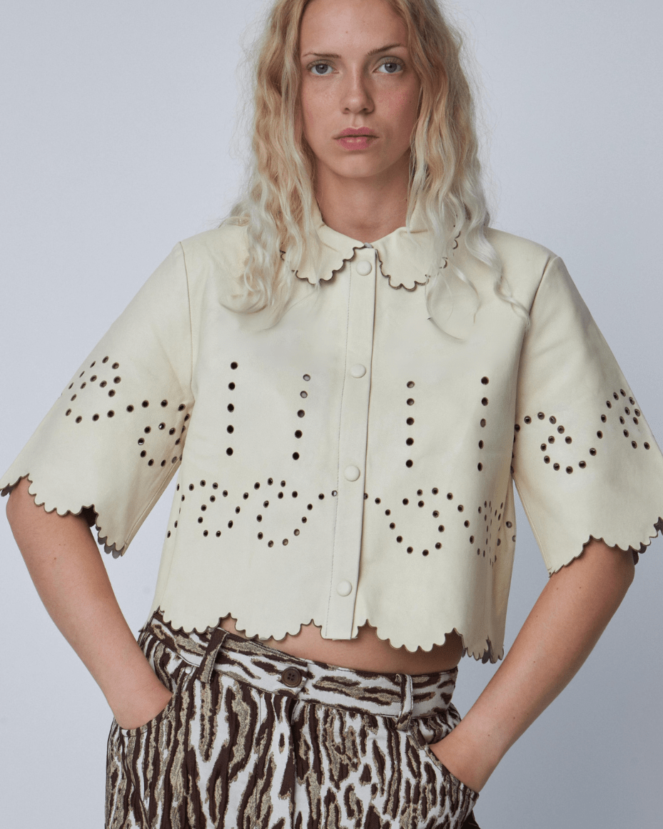 Stella Nova Pointelle Leather Shirt